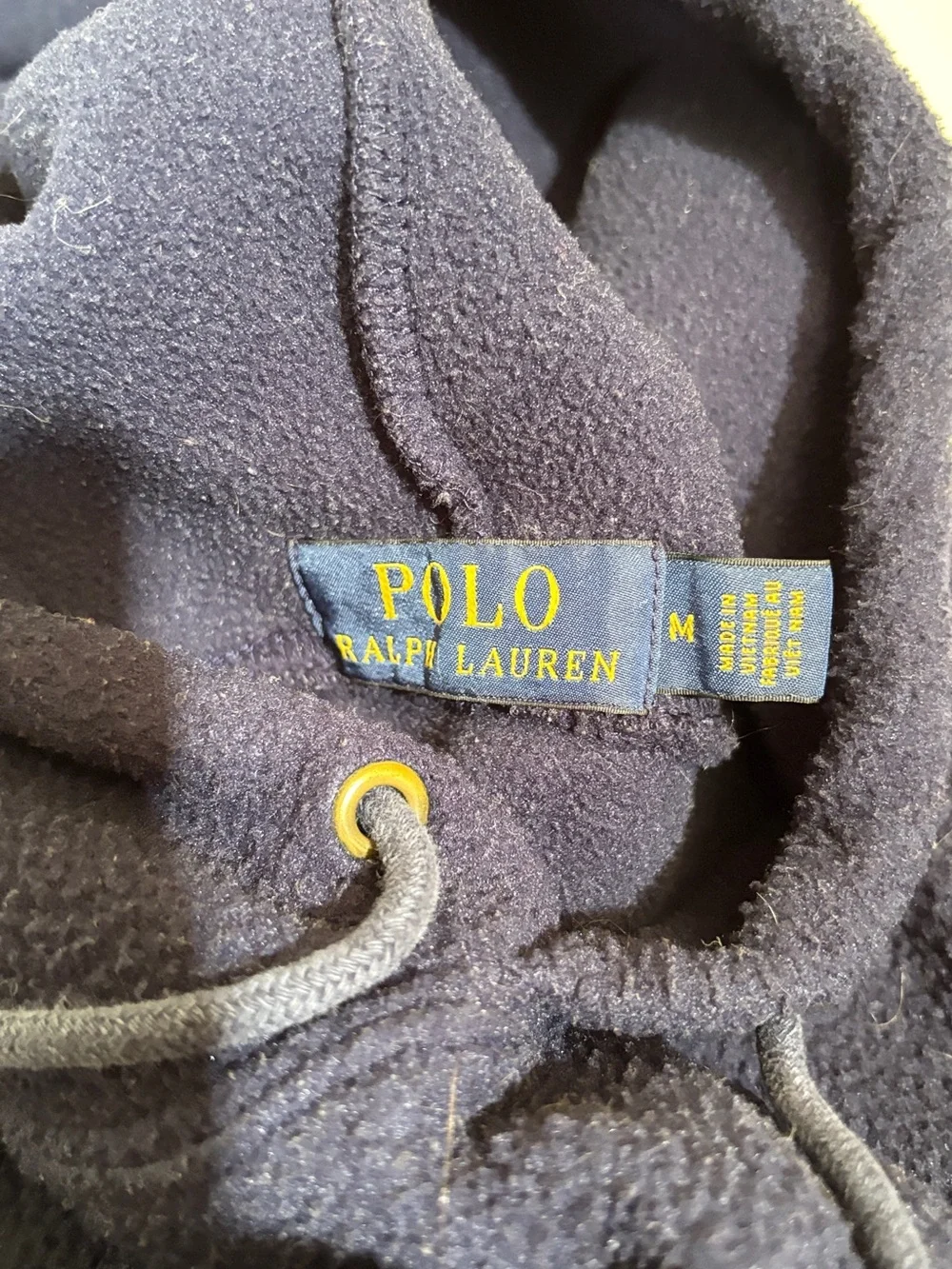 Polo Ralph Lauren Mens M Navy Fleece Hoodie USA Flag Logo Pullover